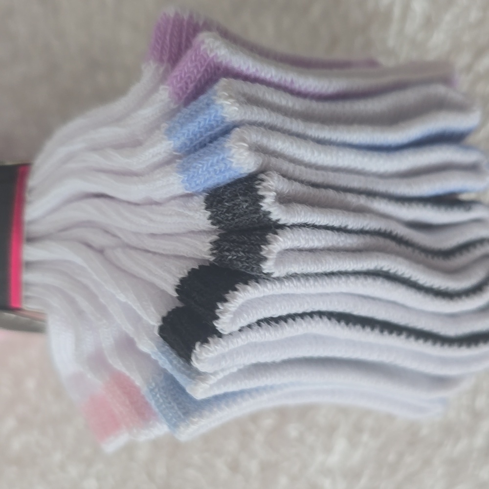 Nicole Miller Sport No Show Socks - Pink, White, Gray - Picture 7 of 7